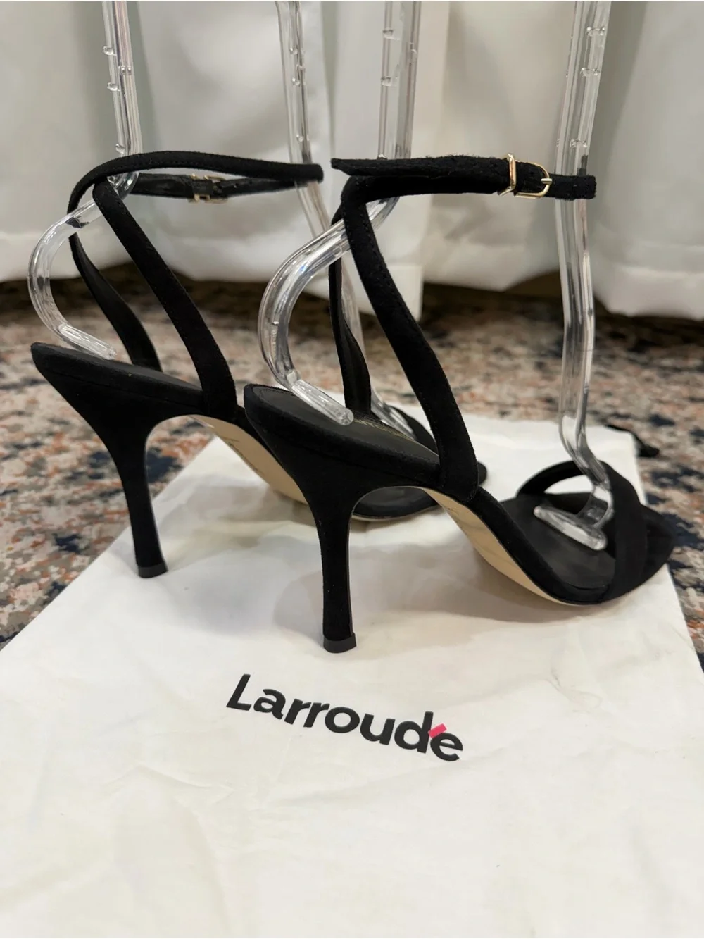 Larroude ‘The Nyx Heel’ in Black Suede Size 9